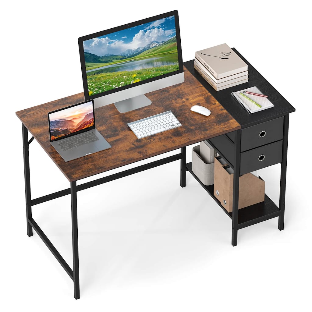 Costway 48” Computer Desk Industrial Home Office Desk with Open