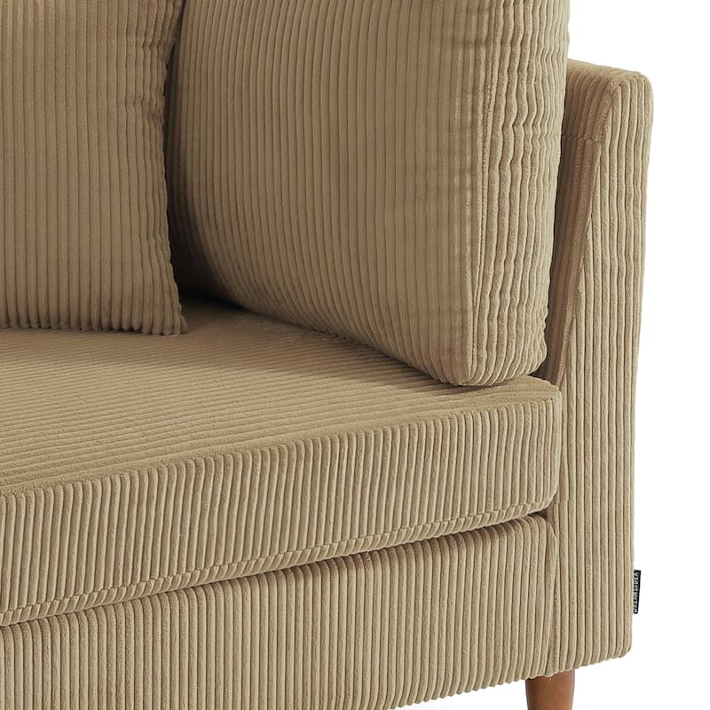 Jannae 112.12'' Upholstered Corduroy Sofa