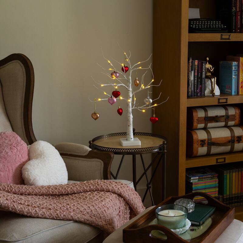 2-ft Pre-Lit Valentine's Day Twig Tree with X Warm White LED Lights