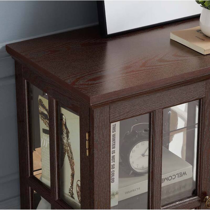 LED Curio Display Cabinet,Cherry