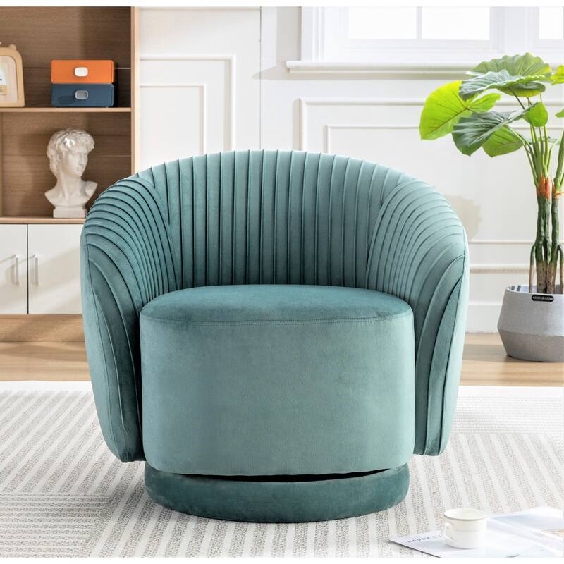 Small Milvo Velvet Swivel Barrel Chair