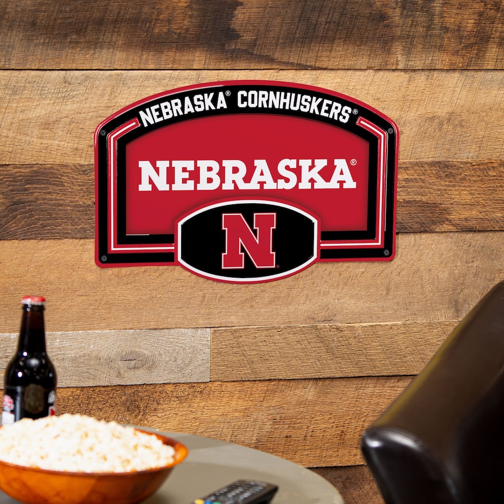 University of Nebraska Embossed Steel Wall Sign, 11" x 17"