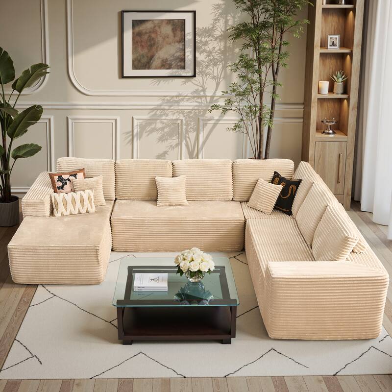 ​​OVIOS 4-Piece L-Shape Chaise Lounge Set​ - Beige