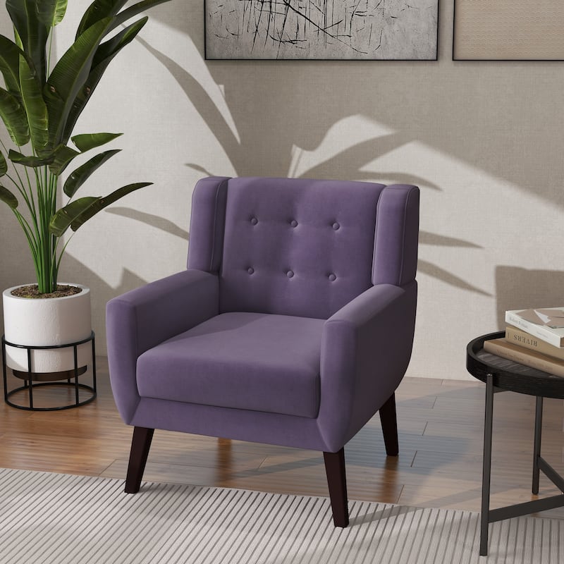 Modern Accent Chair Velvet Armchair - 28.9"W x 35.1"H x 29.5"D