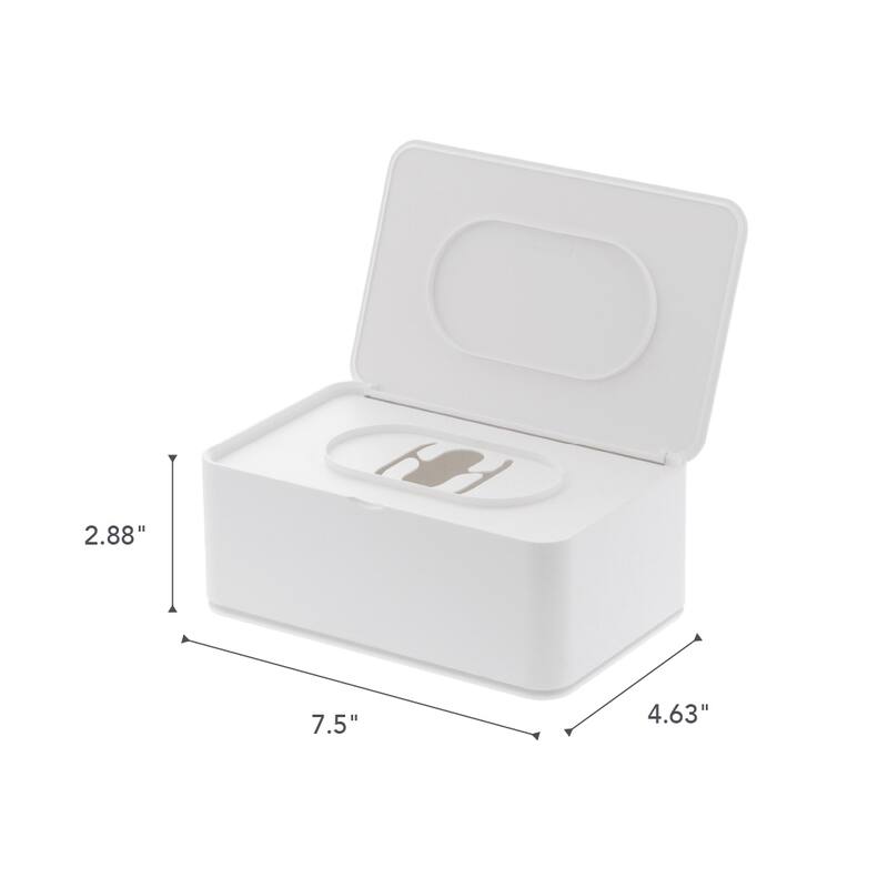 Yamazaki Home Wipes Dispenser, ABS Plastic, Lid - L 4.72 x W 7.48 x H 2.95 inches