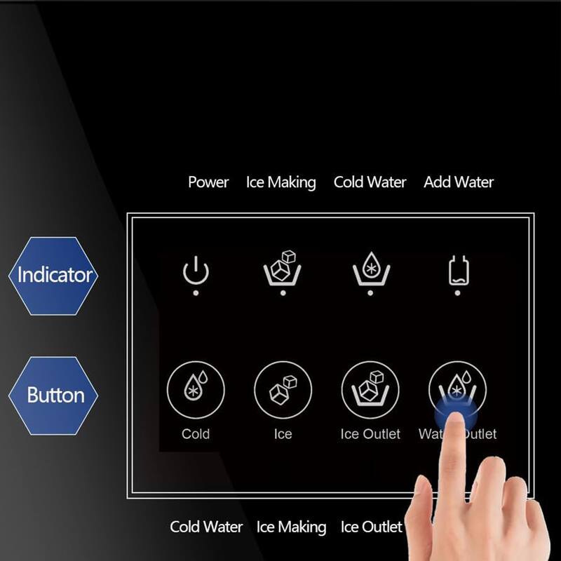 2-in-1 Bottom Loading Black 27lbs/24h LCD Display Water Dispenser Cooler with Built-in Ice Maker