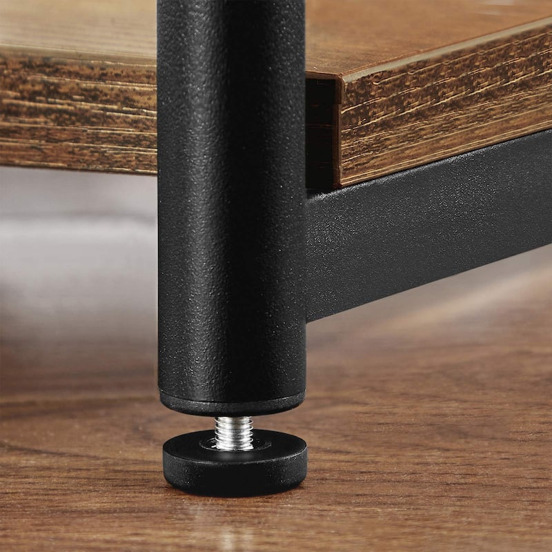 Wooden Round Small End Table with Storage Shelf for Living Room & Bedroom - 11.8"D x 13.4"W x 22.8"H