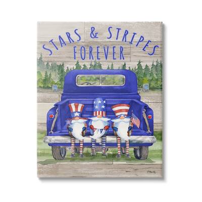 Stupell Industries Stars & Stripes Forever Americana Gnomes Canvas Wall Art by Paul Brent