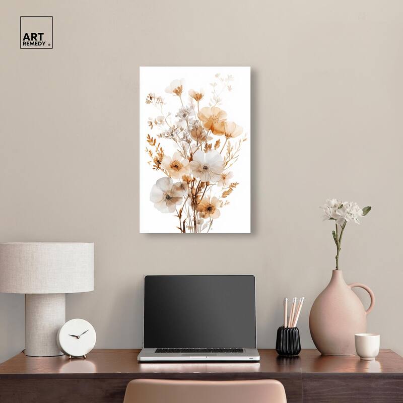 Parchment Petals Canvas by Art Remedy, Gallery Wrapped