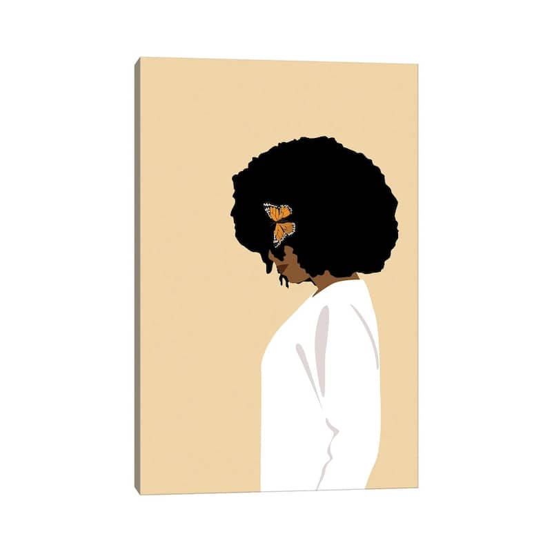 iCanvas "Afro Girl With Butterfly" by Tysee Ciage Canvas Print