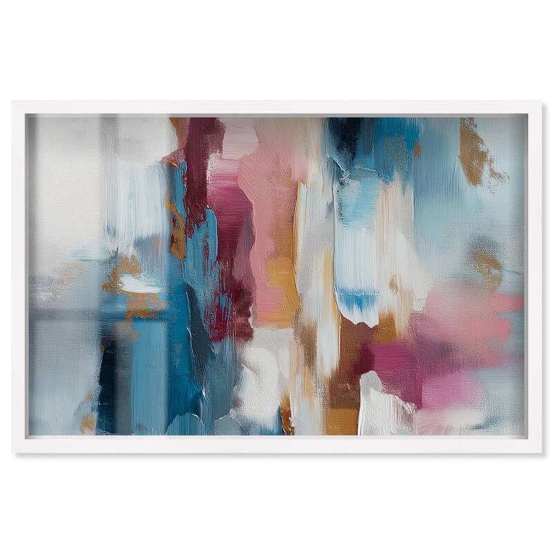 Rosy and Ocean Hues II Shadowbox by Art Remedy - White - 24" x 16"