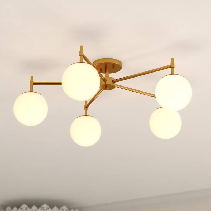 Vaxcel Lighting C0297 Armitage 5 Light 32" Wide Semi-Flush Ceiling