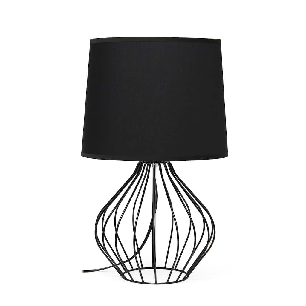 19.75 in. Black Finish Table Lamp with Black Shade, Sturdy Table Lamp for Living Rooms and Bedrooms