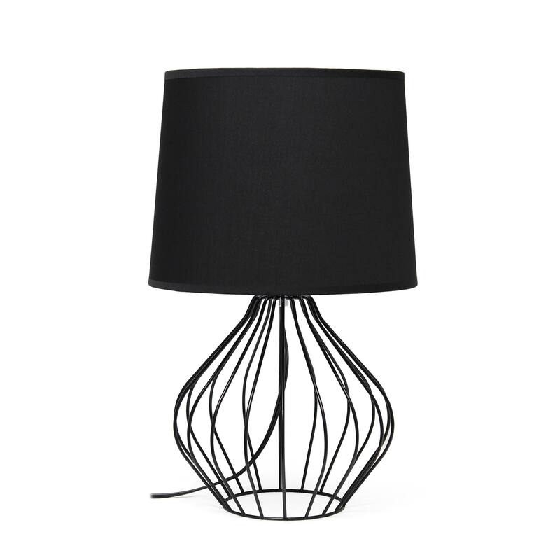 19.75 in. Black Finish Table Lamp with Black Shade, Sturdy Table Lamp for Living Rooms and Bedrooms