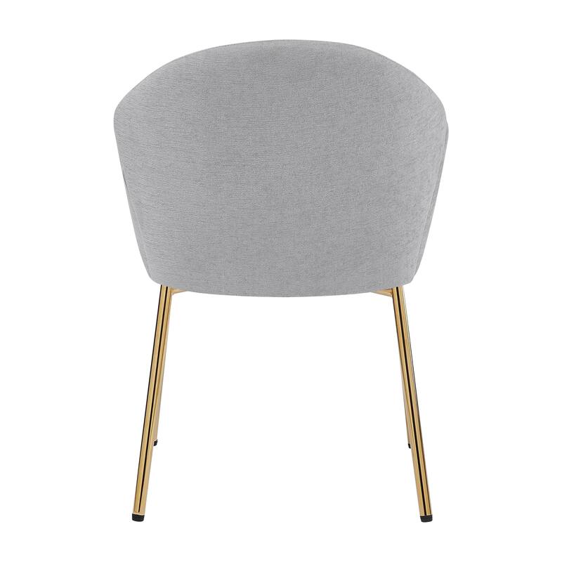 Roomfitters Upholstered Accent Armchair Set of 2, Modern Curved Design with Gold Legs