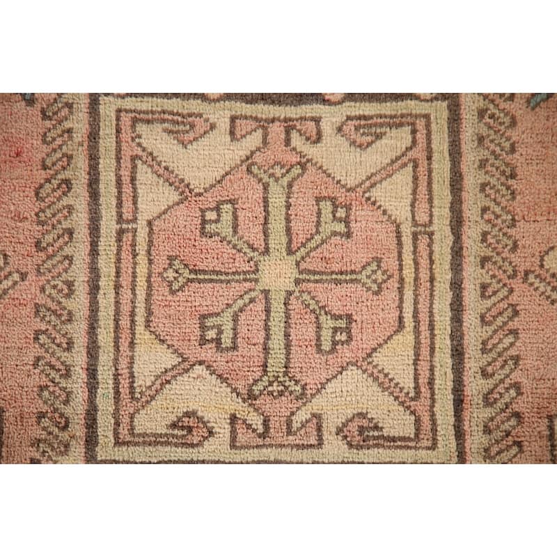 Animals Tribal Ardebil Persian Vintage Runner Rug Handmade Wool Carpet - 4'0"x 10'2"