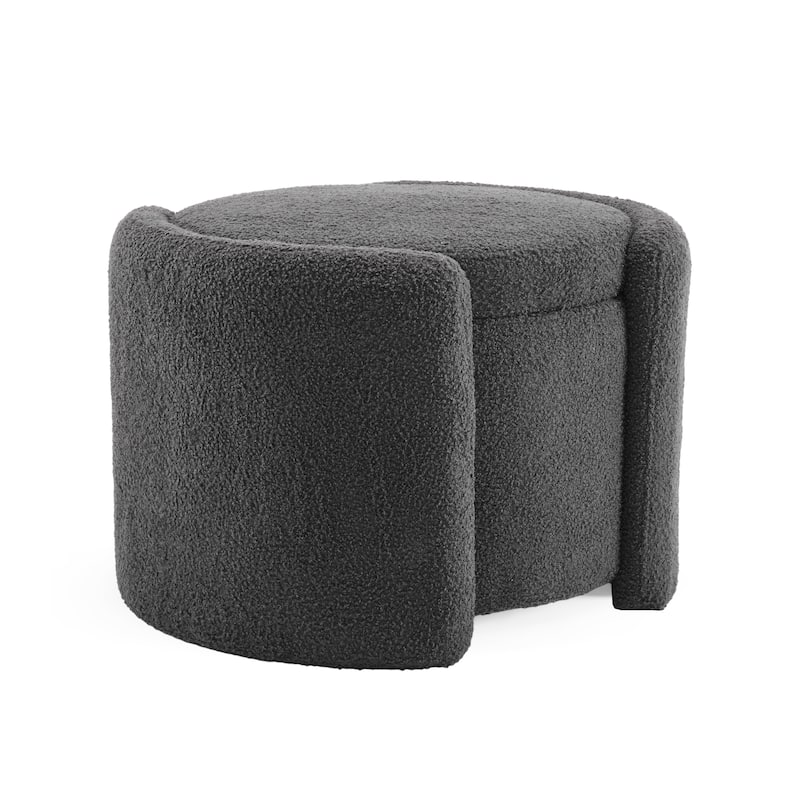 Christopher Knight Home - Sophia Cozy Lamb Fleece Round Storage Ottoman: Comfort Meets Practicality