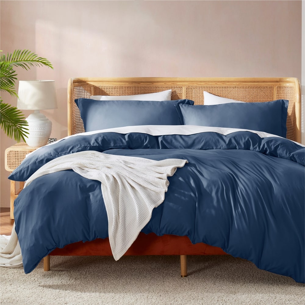 Empyrean Ultra Soft Double Brushed Microfiber Duvet Cover Set with Button Closure