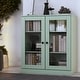 preview thumbnail 34 of 166, 100% Solid Wood 3-shelf Bookcase with Optional Doors by Palace Imports Clear Glass Doors - Sage