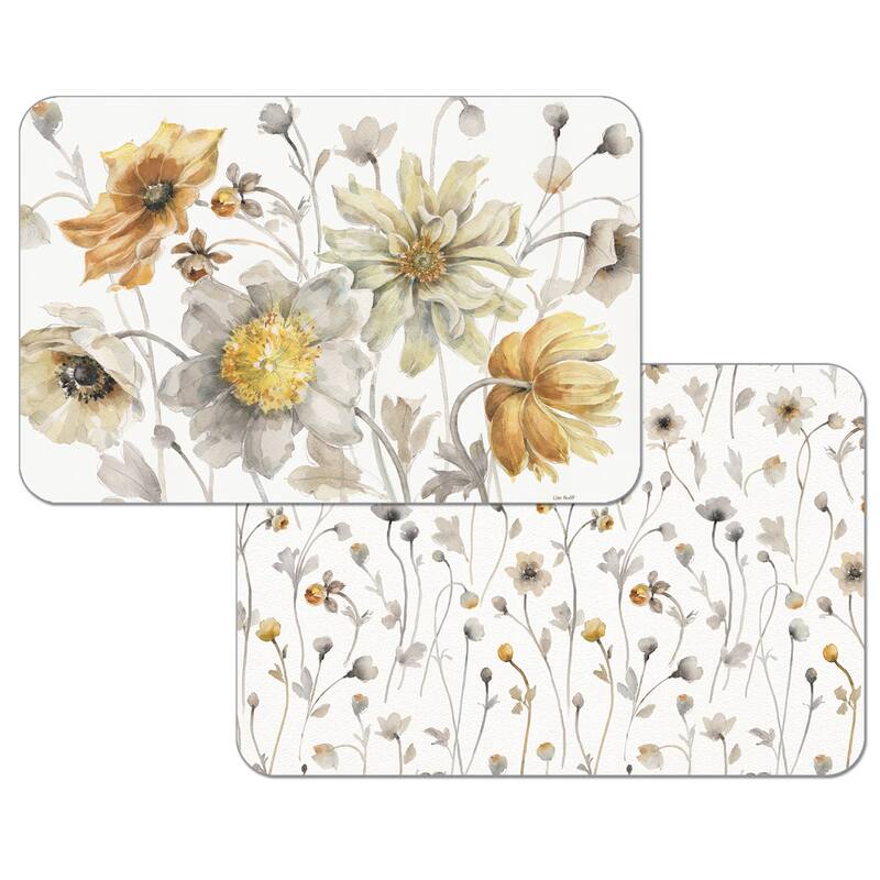 Reversible Wipe-clean Counterart Placemats Set of 4 - Fields Of Gold