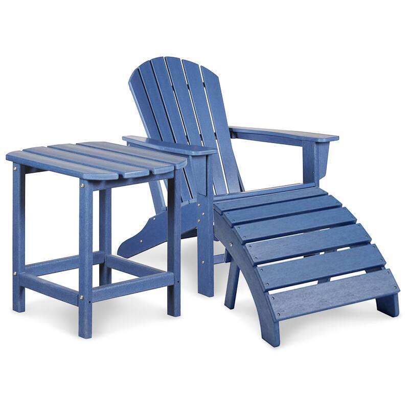 Signature Design by Ashley Sundown Treasure 3-Piece Outdoor Seating Package - 32"W x 33"D x 38"H - Blue