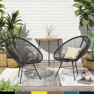 Sarcelles Modern Wicker Acapulco Indoor/Outdoor Chairs by Corvus (Set of 2)