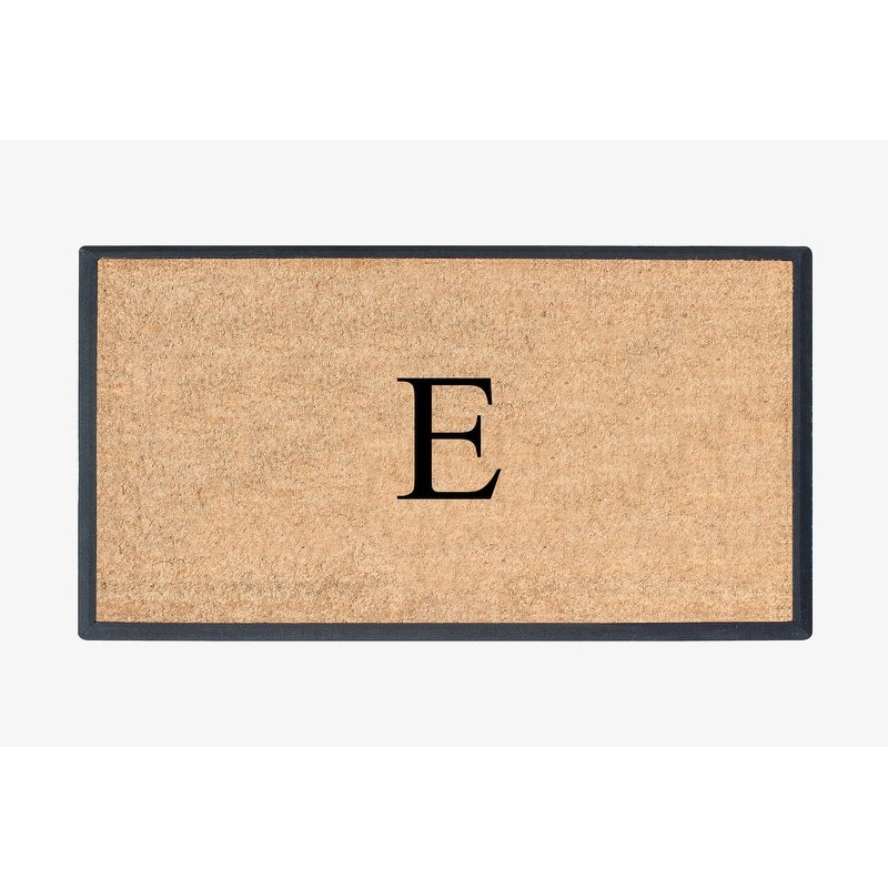 A1HC Rubber and Coir Molded Double Monogrammed Door Mat 30"x48" - monogrammed e