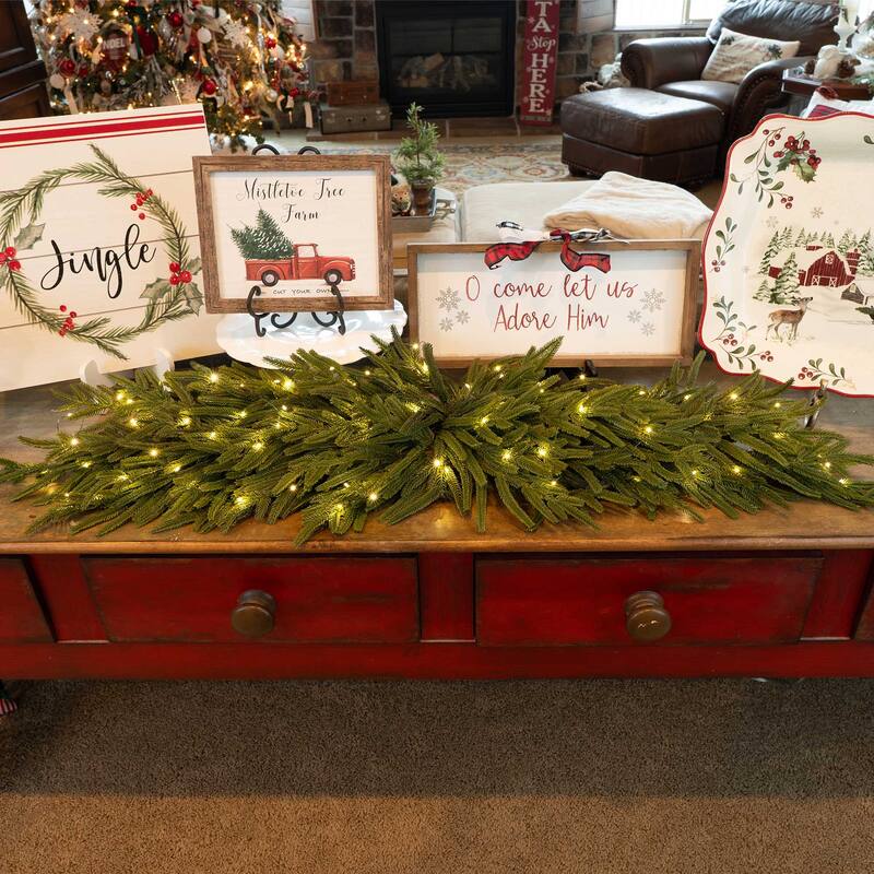 Pre-Lit LED Table Top Swag - Norfolk - 46