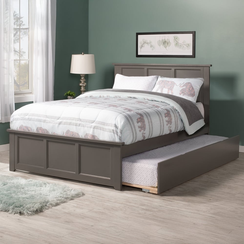 AFI Madison Full Size Platform Bed with Matching Footboard & Full Trundle