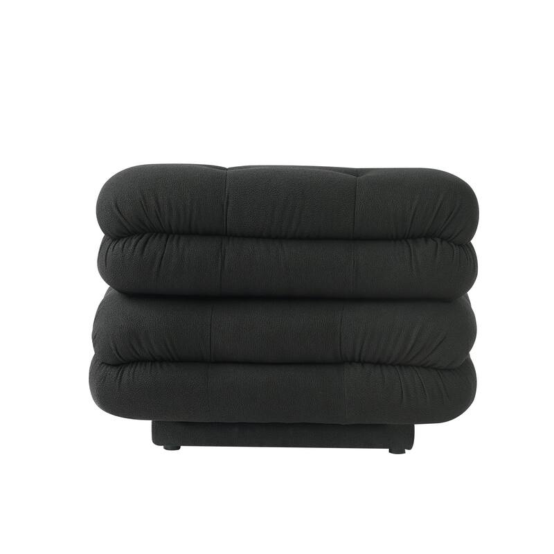 Large Teddy Velvet Fabric 4-pieces Modular Sectional sofa