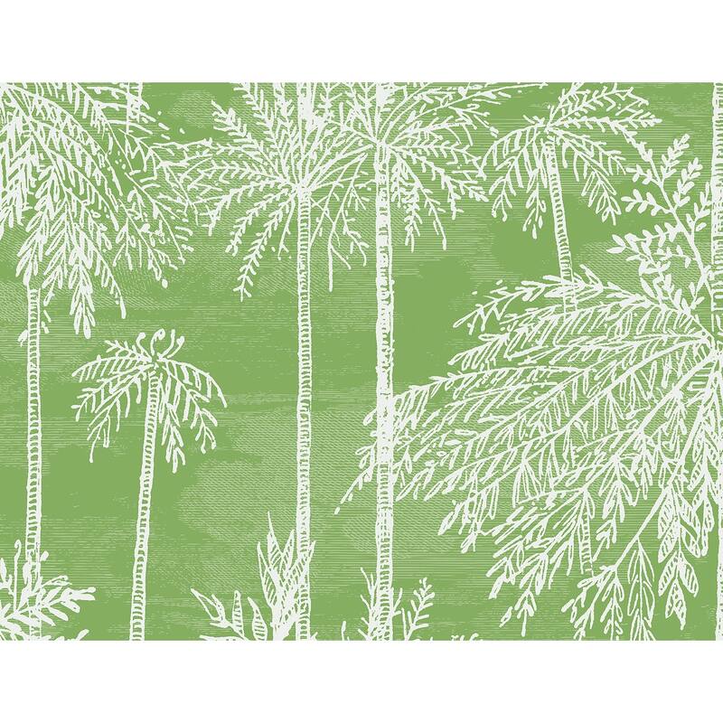 Lillian August Palm Grove Embossed Vinyl Unpasted Wallpaper - 27 in. W x 27 ft. L - Pear