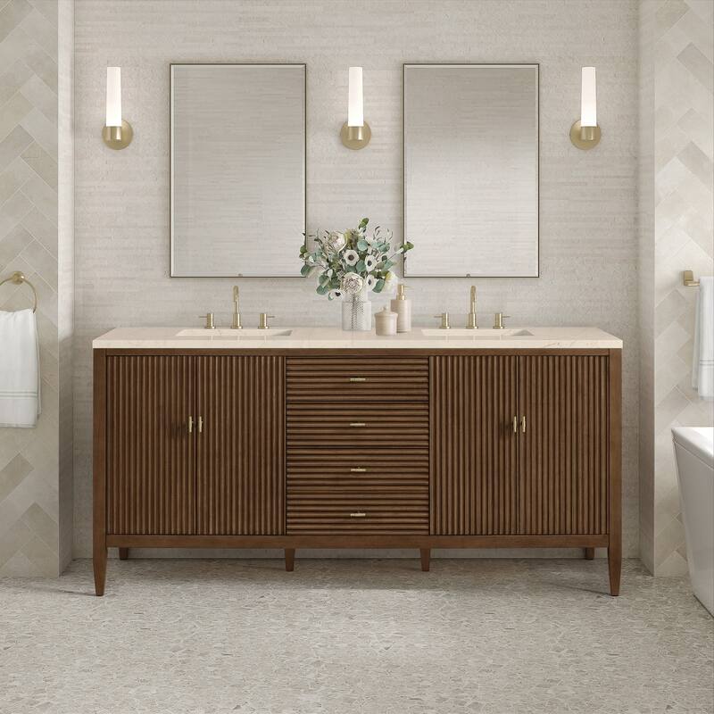 James Martin Vanities 485-V72-3EMR Myrrin 72" Double Basin Wood Vanity