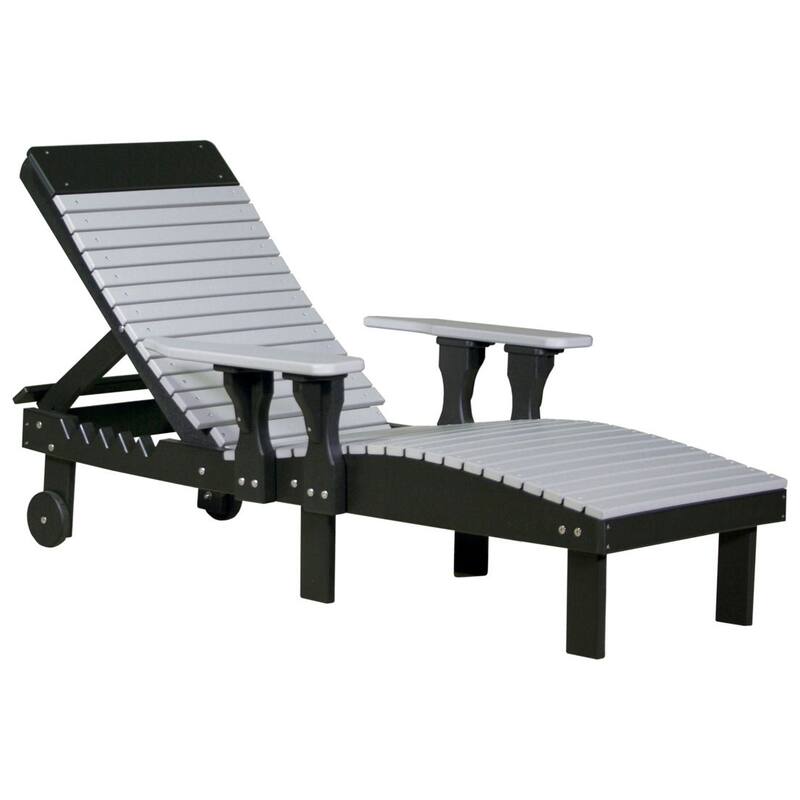Poly Lumber Lounge Chair - Dove Gray & Black