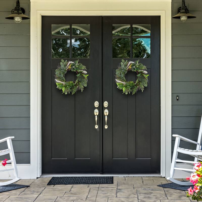 Pure Garden 22-Inch Sweet Anne Eucalyptus Wreath