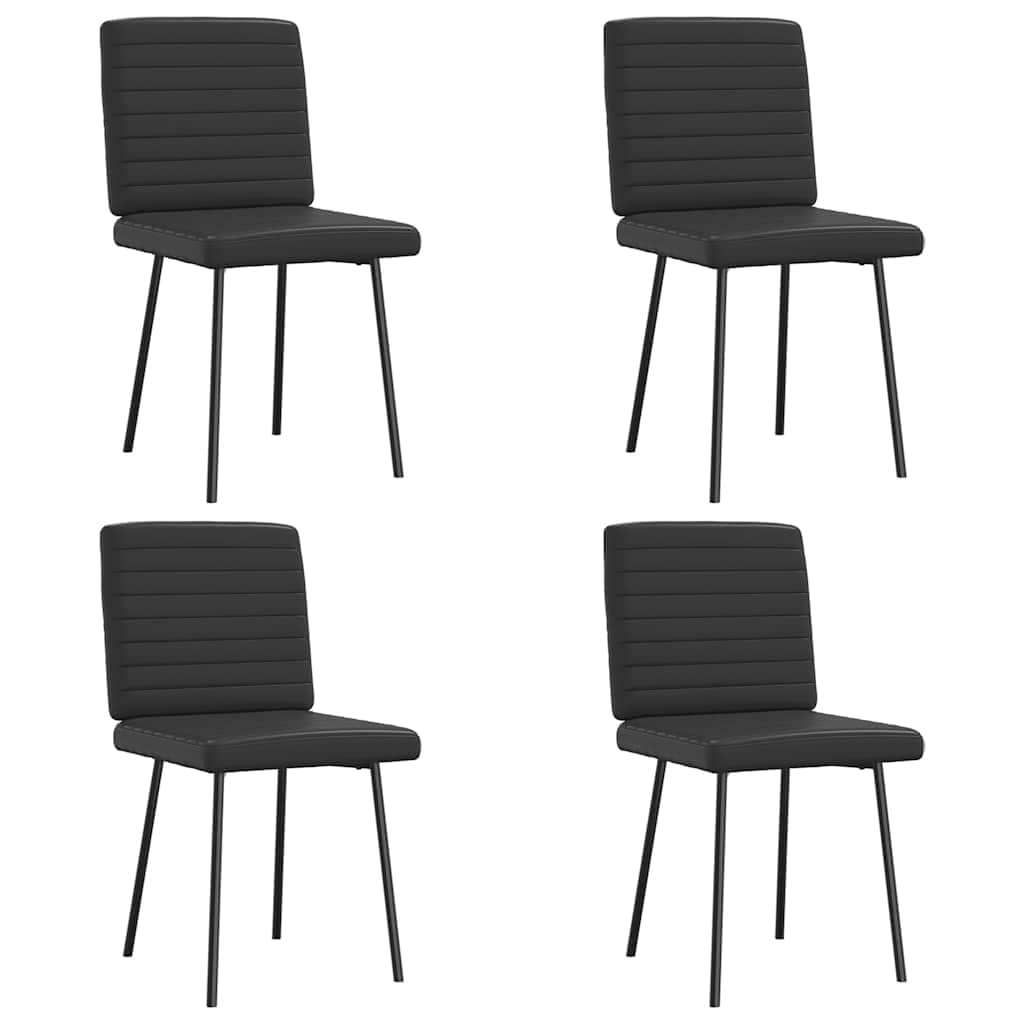 vidaXL Dining Chairs 2/4/6 pcs Black Faux Leather - 17.7" x 21.3" x 32.7"