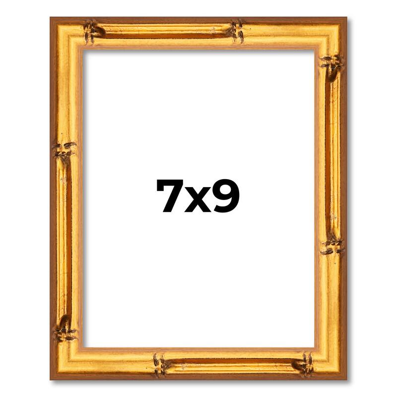 7x9 Frame Gold Bamboo Picture Frame - Complete Modern Photo Frame