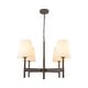 preview thumbnail 8 of 9, 29.5 in. Modern Classic Distressed Antique Brass 4-Light Chandelier with Light Brown Linen Cone Shade for Living & Dining Room