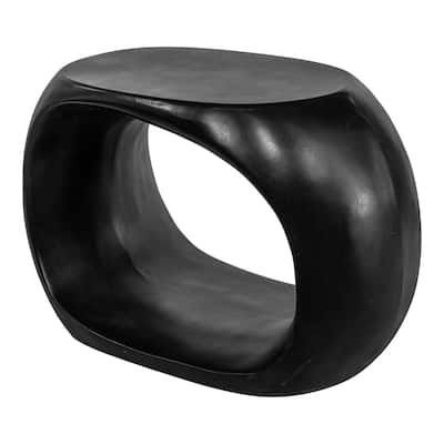 Aurelle Home Roscoe Modern Round Geometric Concrete Stool