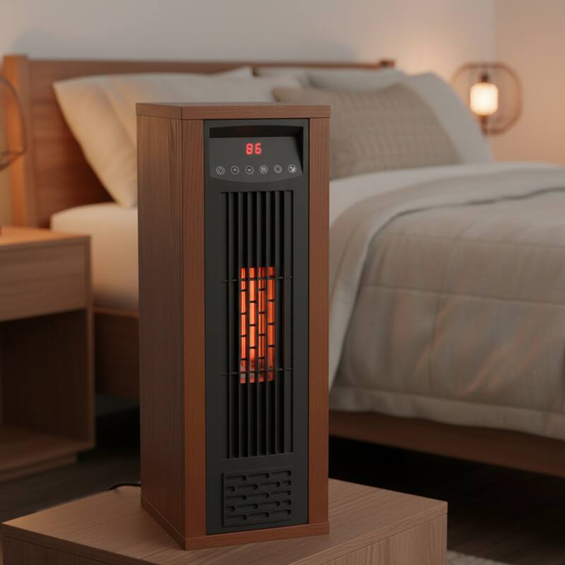 1500W Freestanding Electric Stove Fireplace Heaters with Timer and Overheat Protection without Flame - 8.5" L x 10.2" W x 24" H