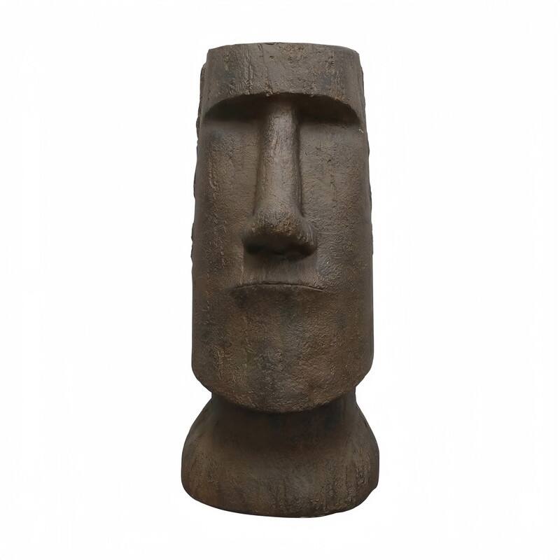 SunJet 35.6" Tall Moai Statue - Easter Island Head Indoor Outdoor Garden Sculpture