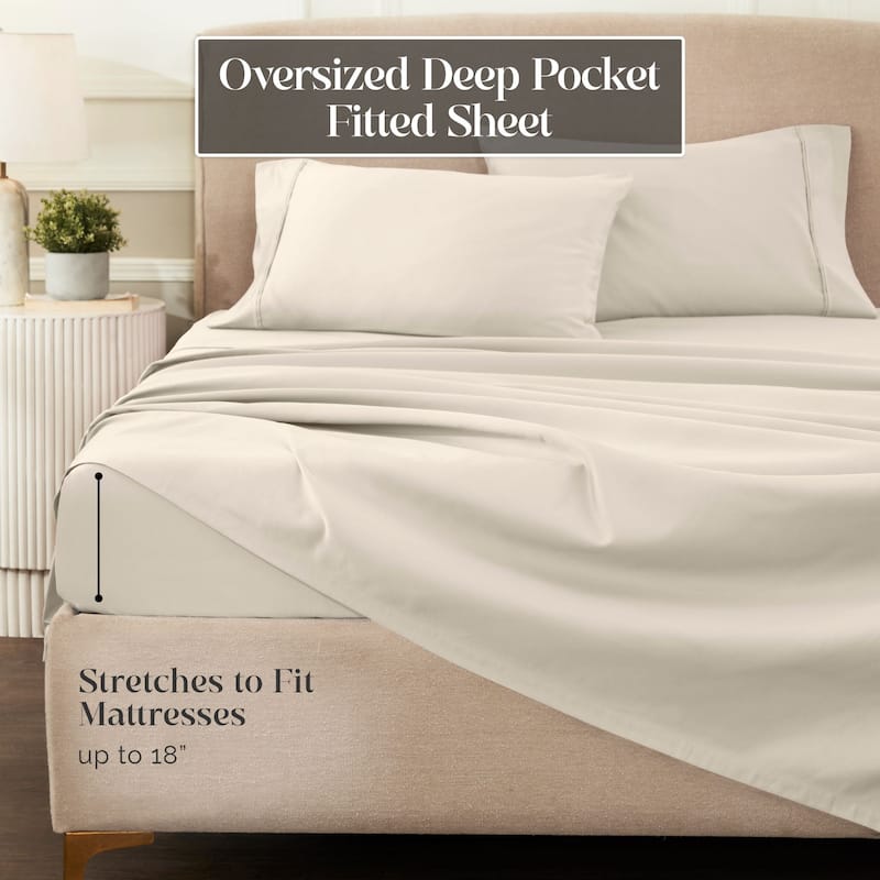 Blue Nile Mills 1200 Thread Count Egyptian Cotton Deep Pocket Sheet Set
