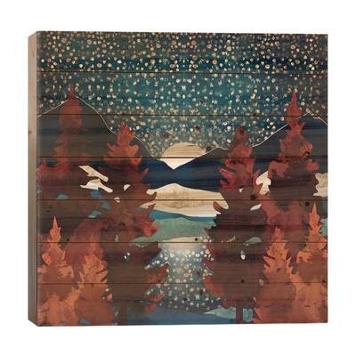 Star Sky Reflection Print On Wood by SpaceFrog Designs - Multi-Color