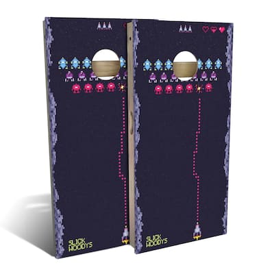 Retro Space Fighter Outdoor Cornhole Board Set