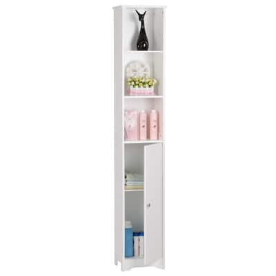 Simple Style Wall-mounted Standing 3 Layers Bathroom Cabinet,White