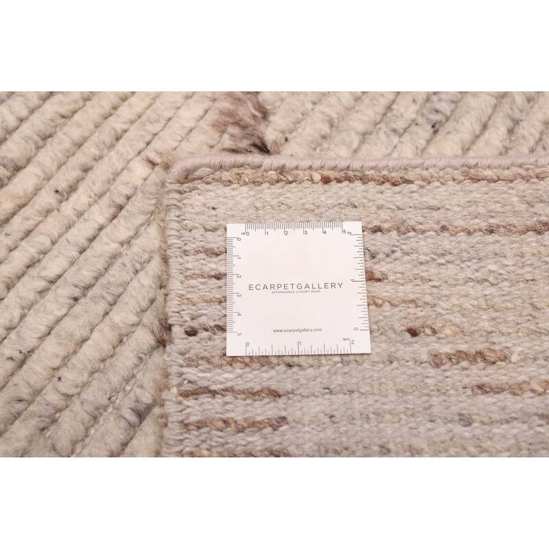 ECARPETGALLERY Hand-knotted Tangier Light Grey Wool Rug - 8'2 x 10'2