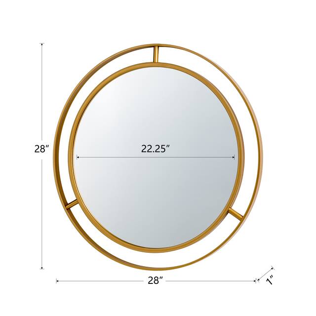 Glitzhome Oversized Iron-framed Round Wall Mirror