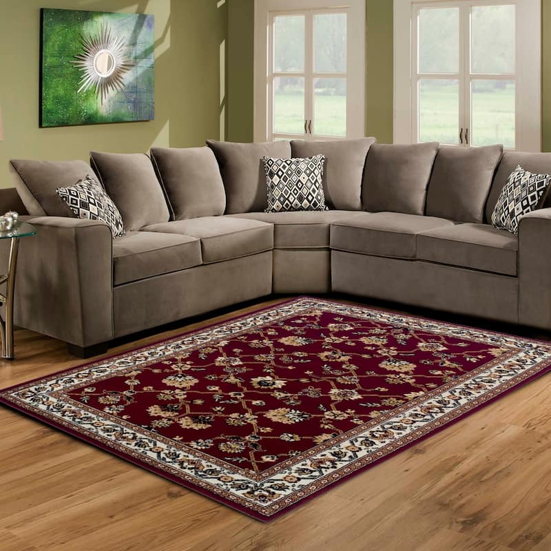 Superior Traditional Floral and Vines Indoor Area Rug