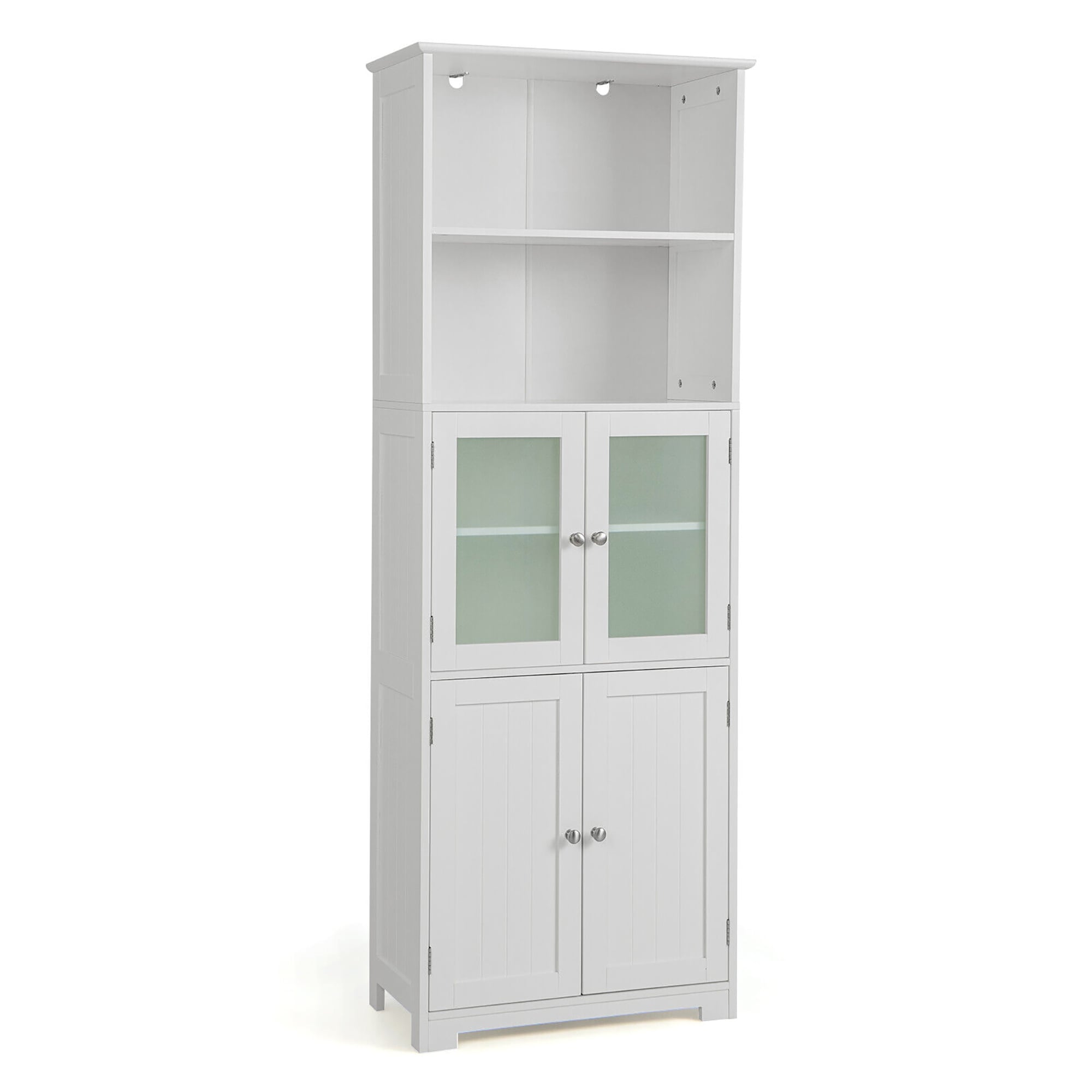 Gymax Tall Slim Bathroom Storage Cabinet Linen Tower w/ Drawer & Adjustable  Shelves 