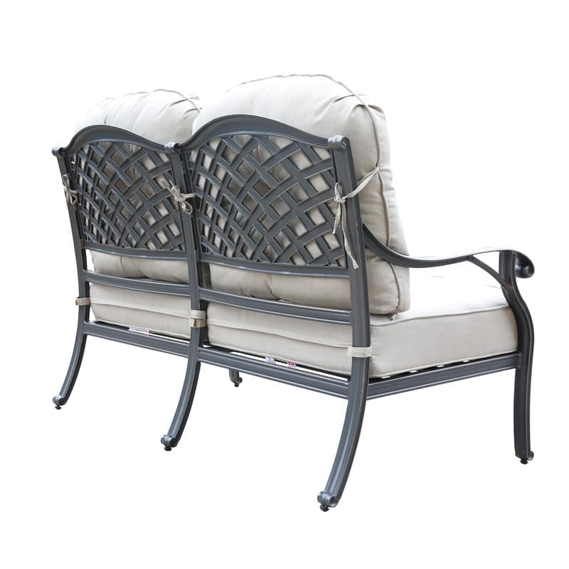 Ventura Cast Aluminum Loveseat with Cushion