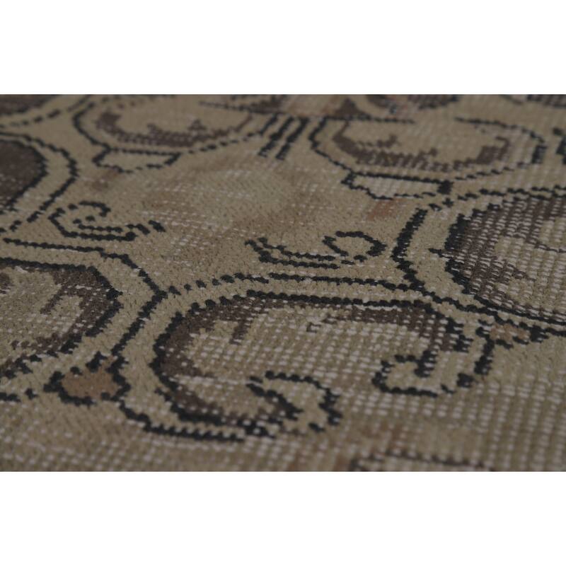 Traditional Tabriz Persian Vintage Beige Wool Carpet - 9'6" x 12'7"